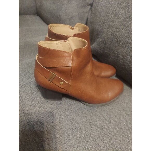 Soul Naturalizer Carrie Whiskey Ankle Boots Block Heel Booties Brown Sz 6.5 - Picture 4 of 12